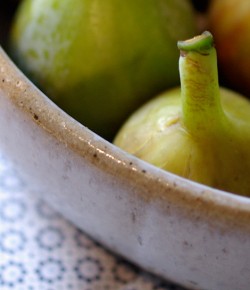 Riz au lait, figues rôties au miel